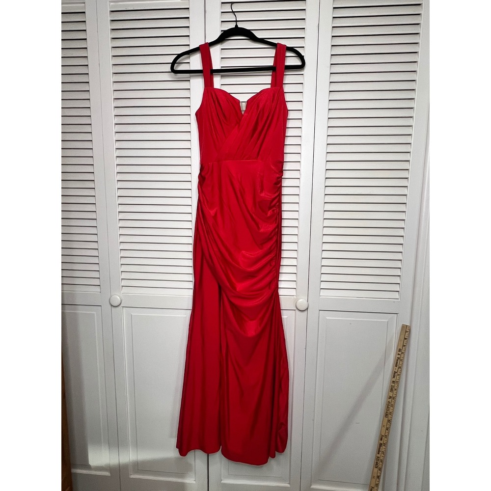 Cinderella Divine Red Mermaid Dress Sz 4 Autumn Wedding Formal Gown